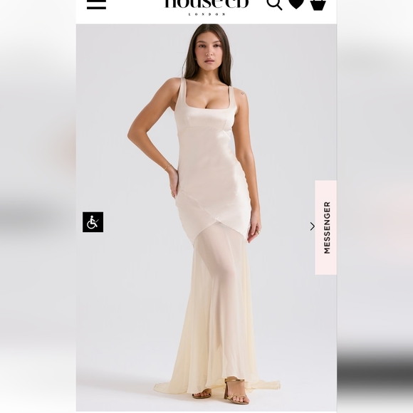 Vittoria satin and chiffon maxi gown - Picture 5 of 5